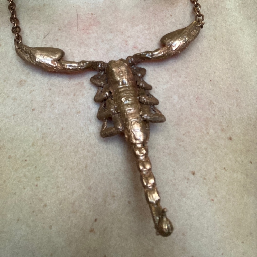 Scorpion Necklace Real Scorpio Copper Large Bib - Picture 9 of 9
